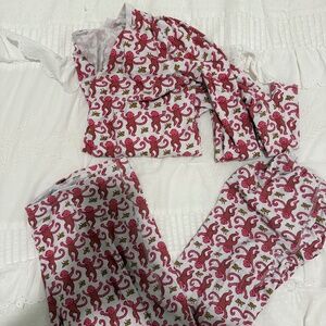 roller rabbit long sleeve pink monkeys